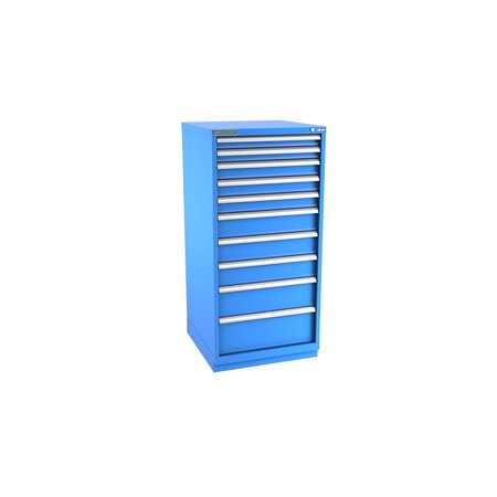 CHAMPION TOOL STORAGE Modular Drawer Cabinet, 10 Drawer, Blue, Steel, 28 in W x 28-1/2 in D x 59-1/2 in H S27001002ILCFTB-BB